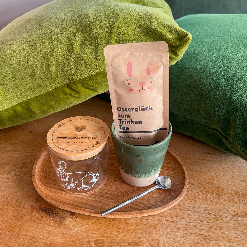 Hase Glasdose mit personalisiertem Deckel