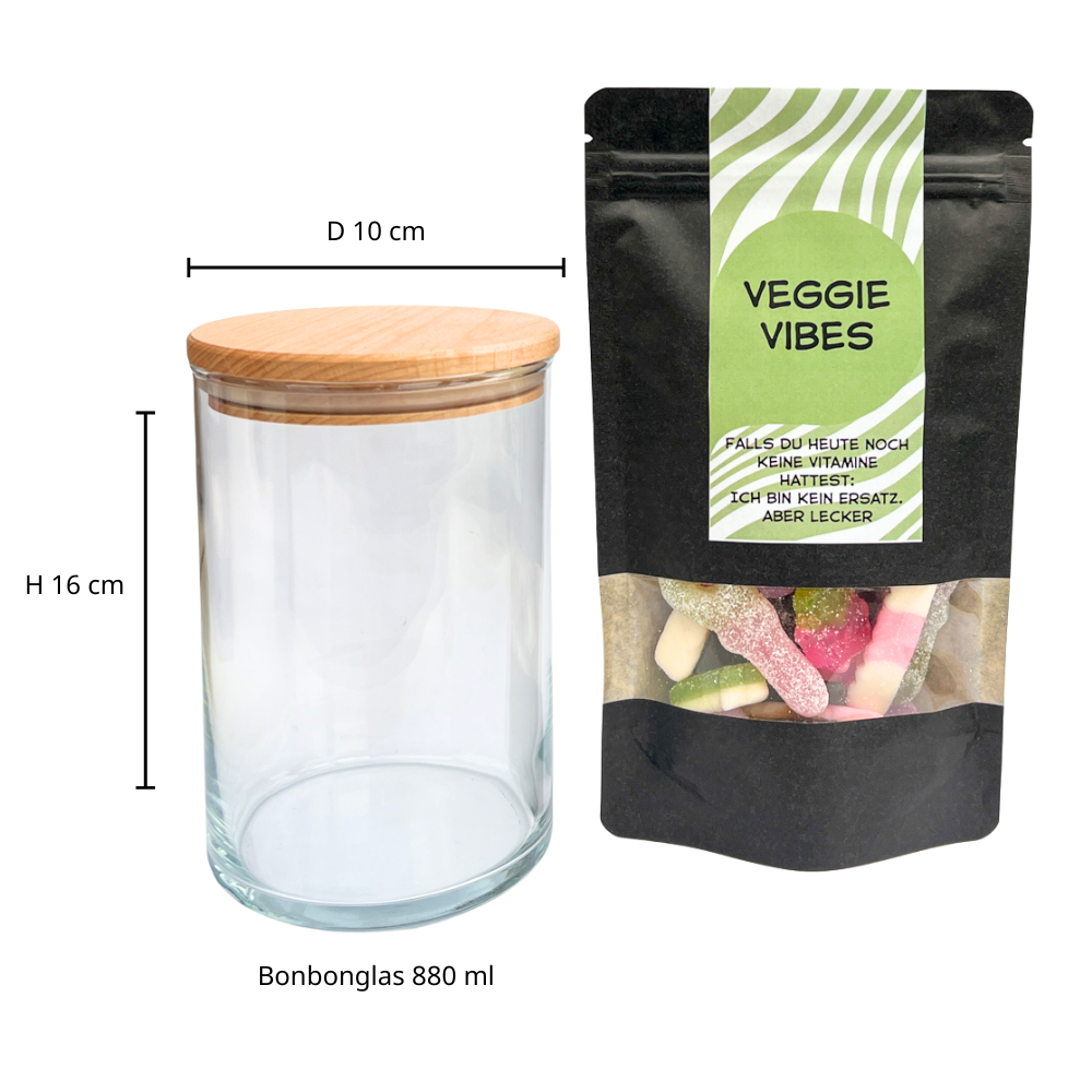 Bonbonglas 880 ml, Durchmesser 10 cm, Höhe 16 cm