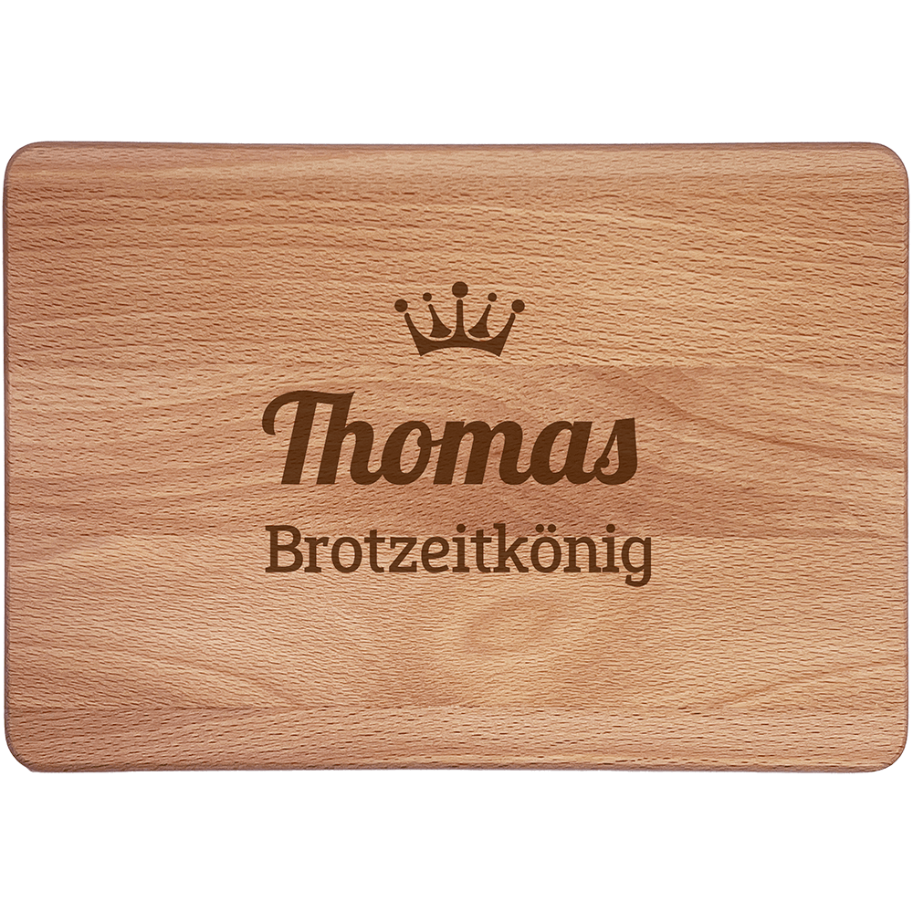 Personalisierte Frühstücksbrettchen: Brotzeitkönig