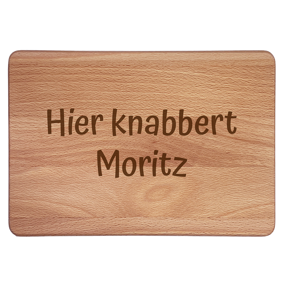 Personalisierte Frühstücksbrettchen: Hier knabbert …
