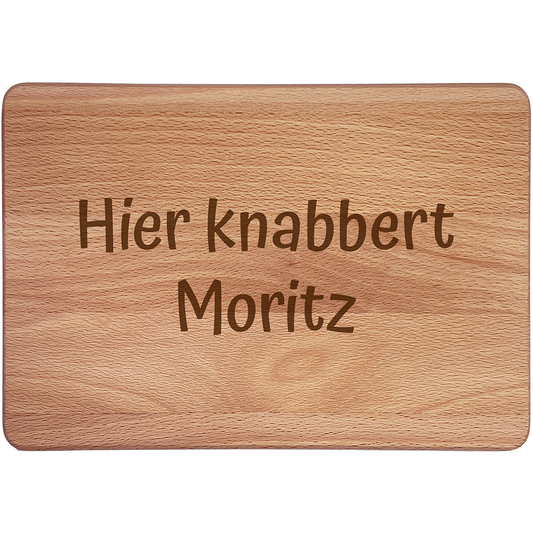 Personalisierte Frühstücksbrettchen: Hier knabbert …