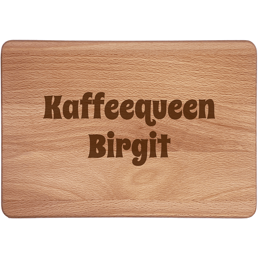 Personalisierte Frühstücksbrettchen: Kaffeequeen