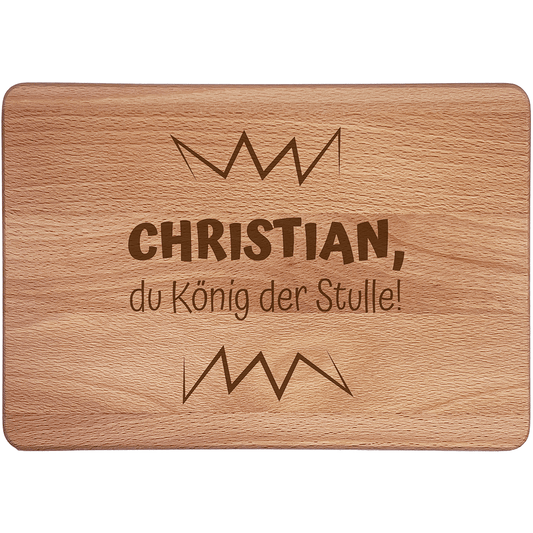personalisierte frühstücksbrettchen: du König der Stulle