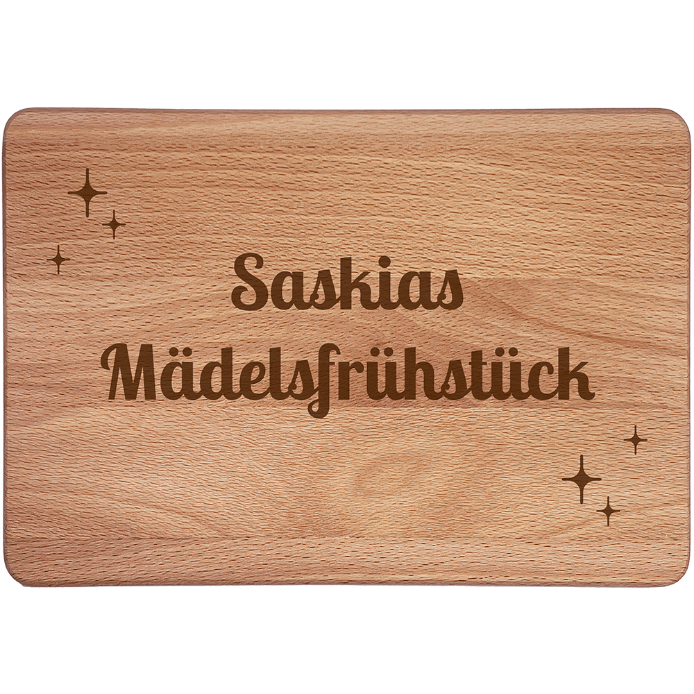 Personalisierte Frühstücksbrettchen: Mädelsfrühstück