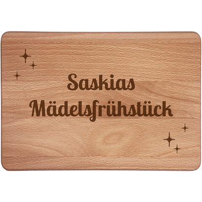 Personalisierte Frühstücksbrettchen: Mädelsfrühstück