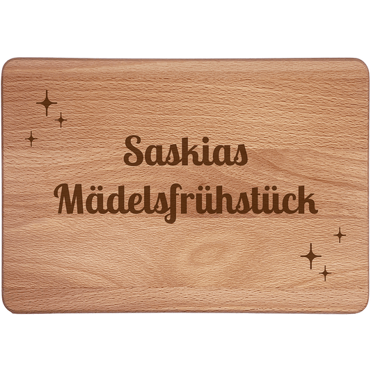 Personalisierte Frühstücksbrettchen: Mädelsfrühstück