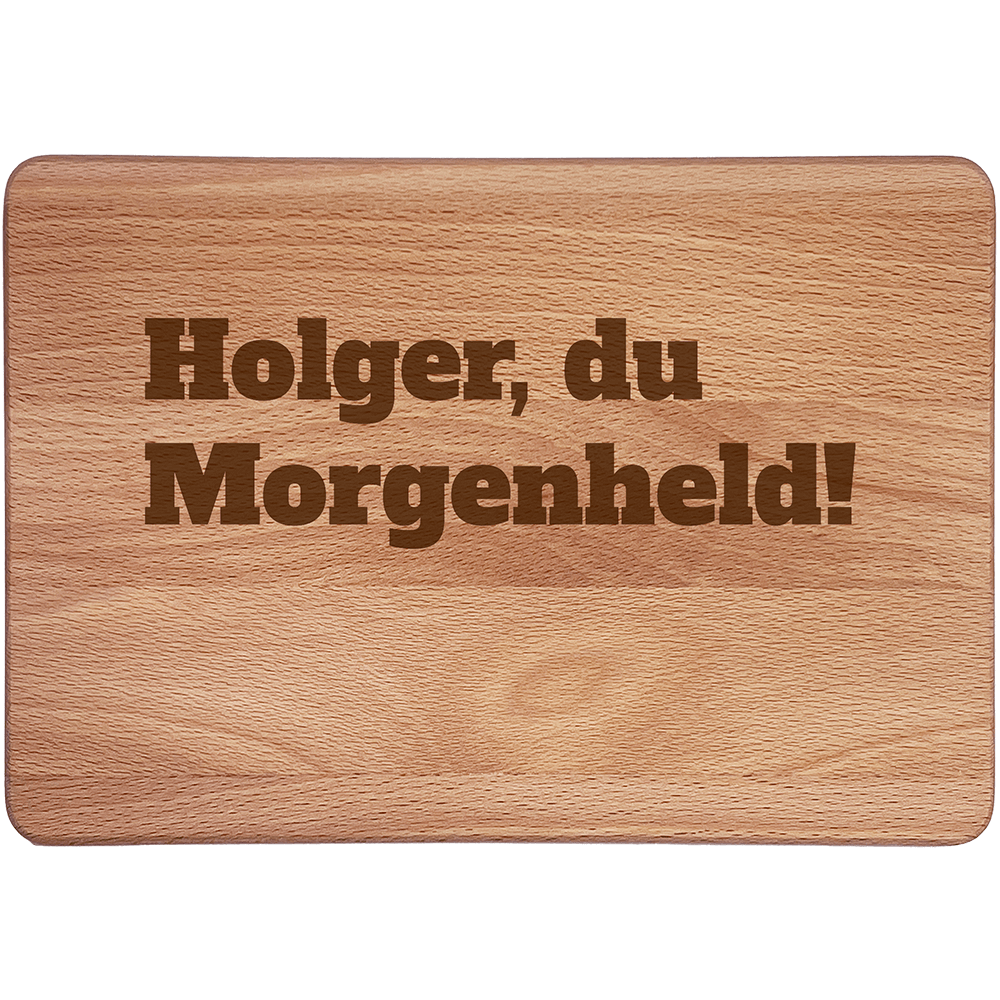 Personalisierte Frühstücksbrettchen: Morgenheld