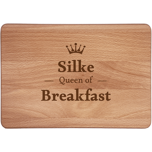 Personalisierte Frühstücksbrettchen:  Queen of Breakfast