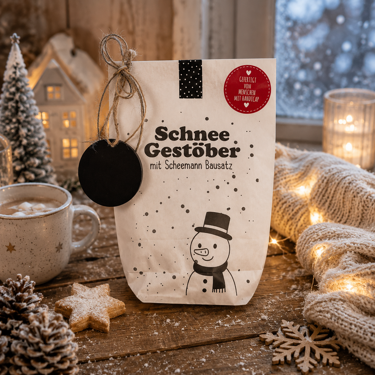 Schnee Gestöber Wundertüte mit Schneemann Bausatz 