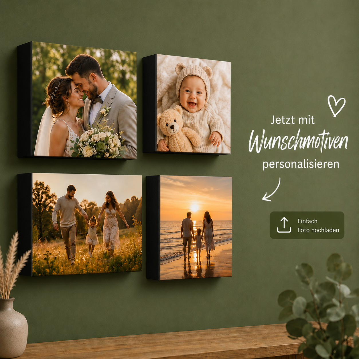 Magnetischer Fotodeckel personalisierbar für Fotowand-Regalsystem