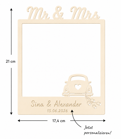 Statt Fotobox für Hochzeit - der personalisierbare Selfierahmen