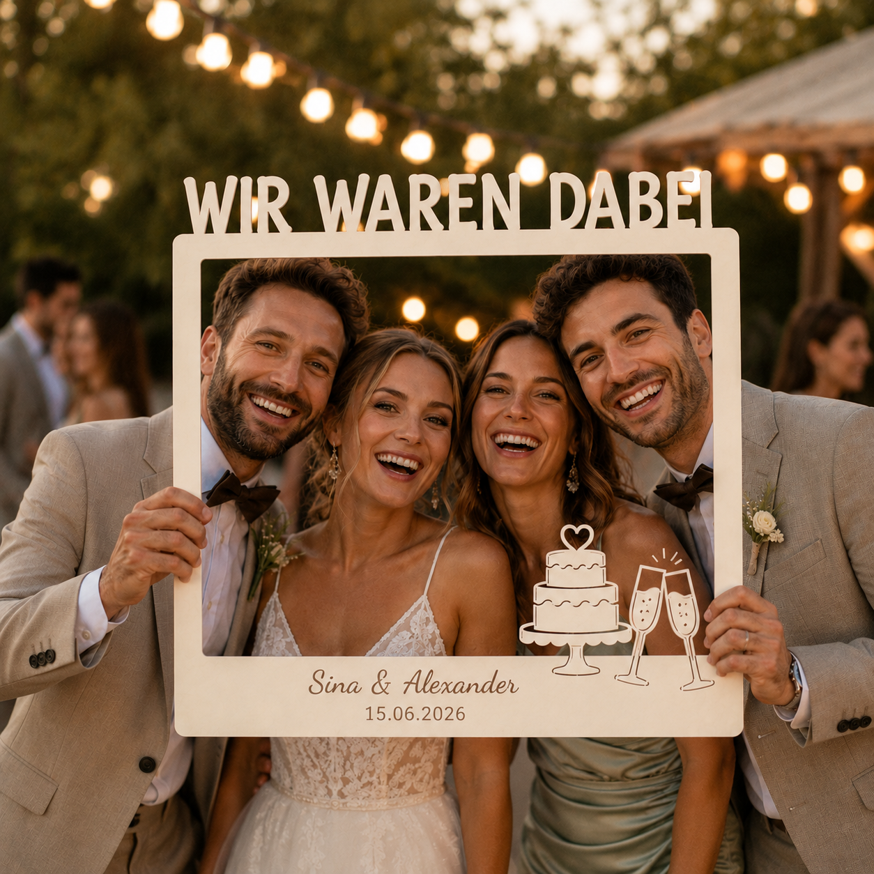 Gäste Selfie Rahmen XL Premium personalisiert
