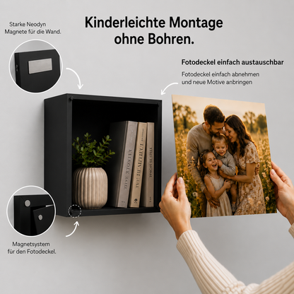 Magnetischer Fotodeckel personalisierbar für Fotowand-Regalsystem