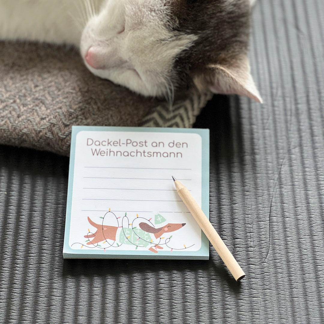 Dackel Notizblock mit Katze