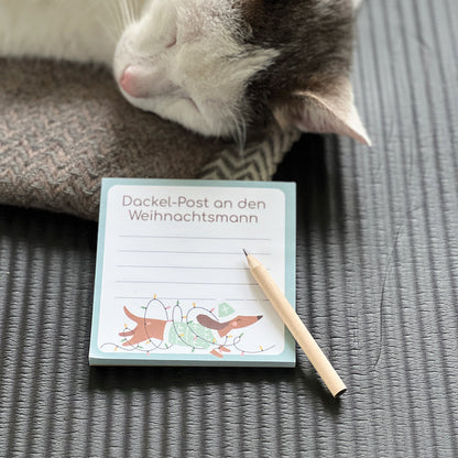 Dackel Notizblock mit Katze