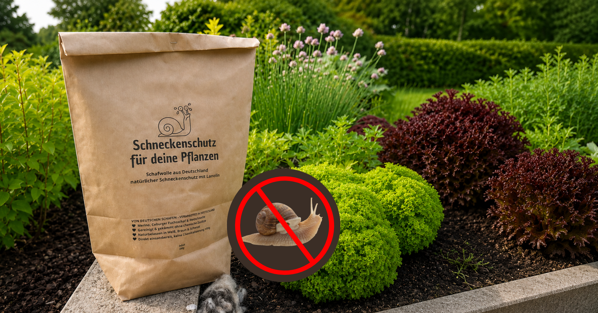Natürlicher Schneckenschutz aus Schafwolle