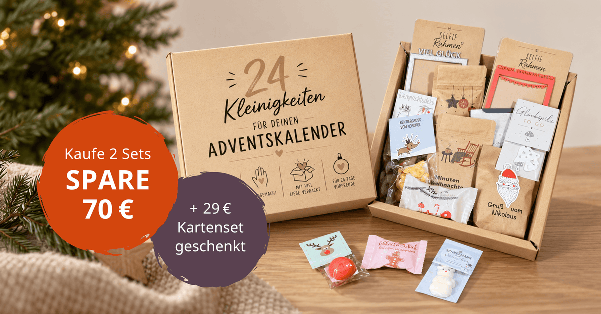 Adventskalender Inhalte: Set mit 24 liebevollen Kleinigkeiten