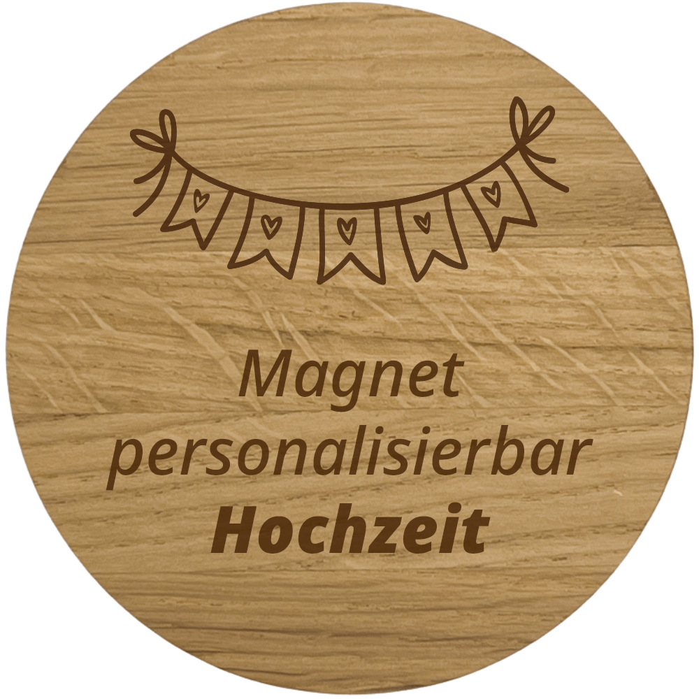 Personalisierbarer Magnet zur Hochzeit