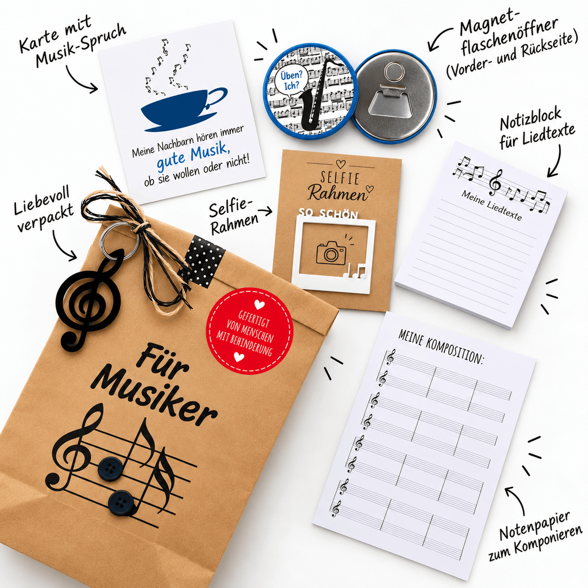 Für Musiker Wundertüte mit Notenschlüssel