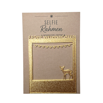 Selfie Rahmen Frohe Weihnachten Gold Verpackung