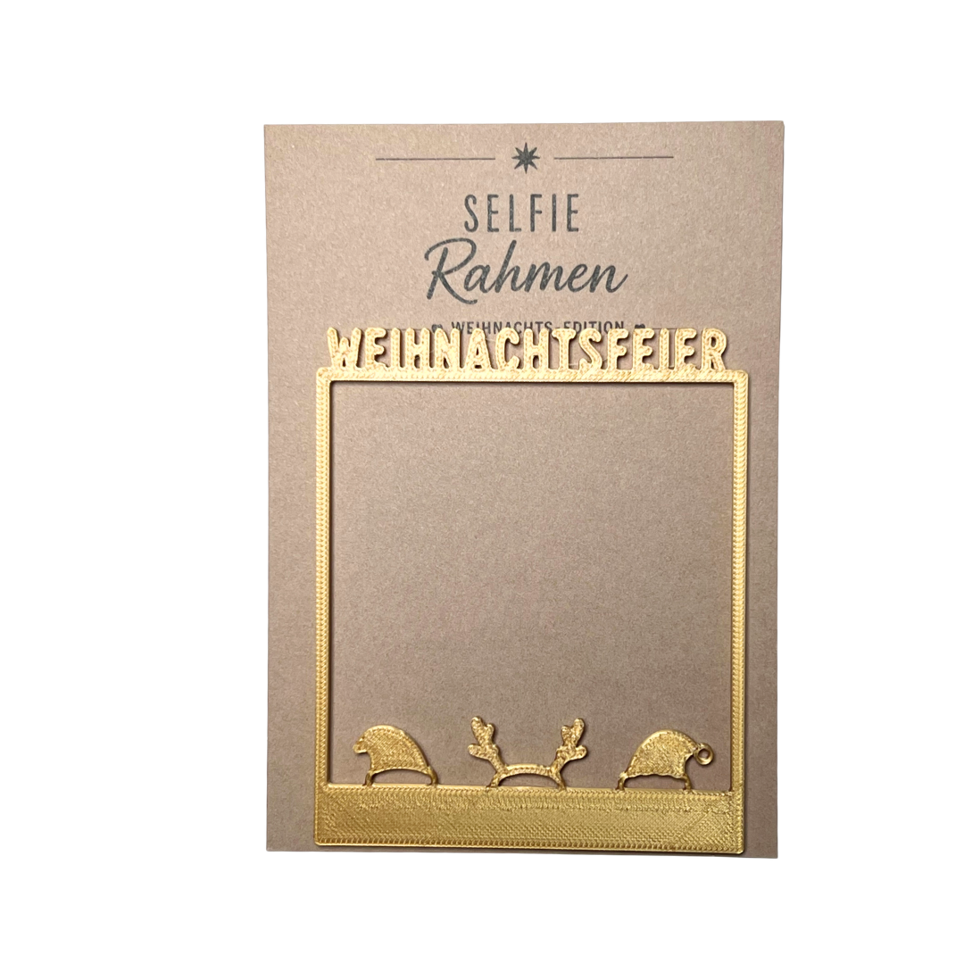 Selfie Rahmen Weihnachtsfeier Gold