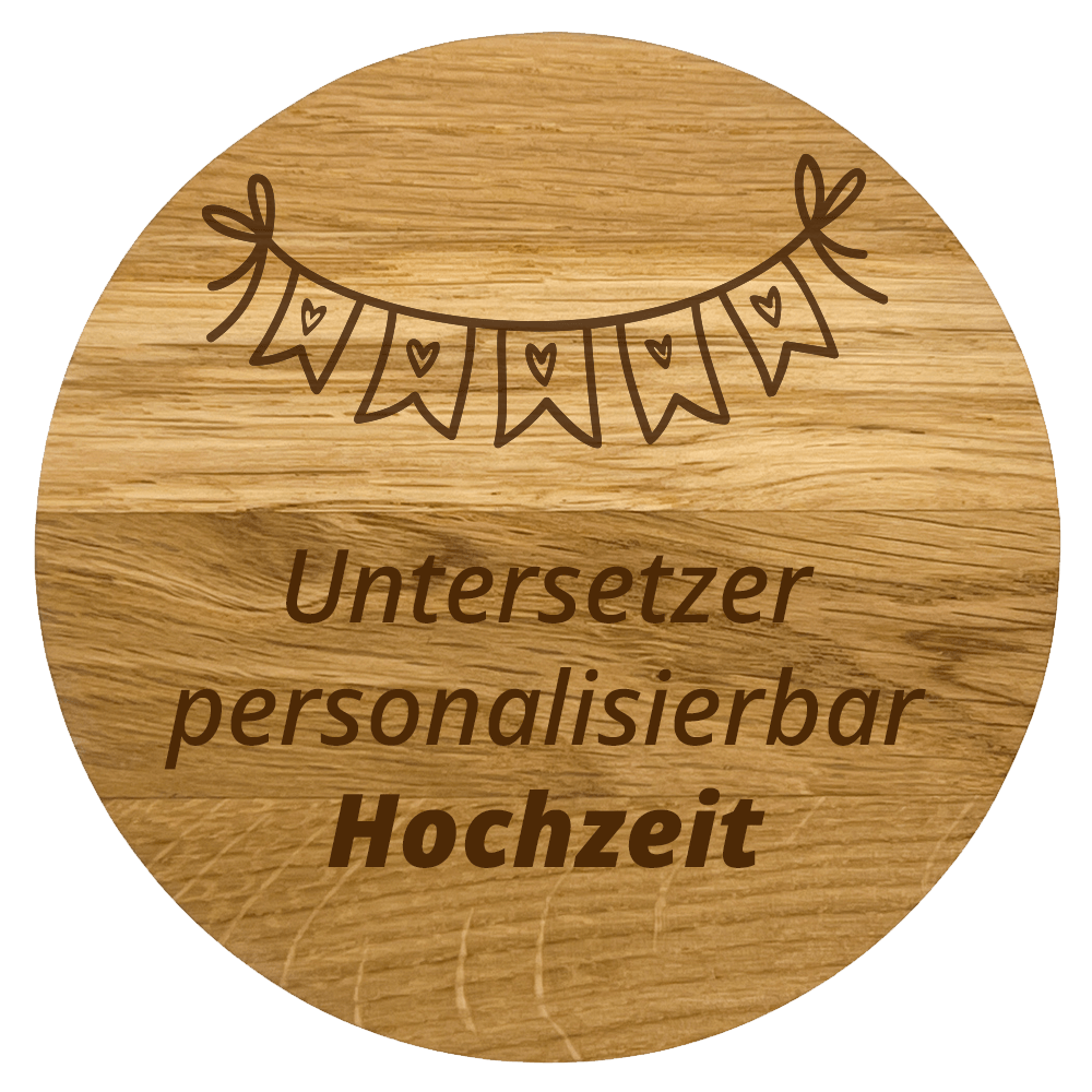 Untersetzer personalisierbar zur Hochzeit