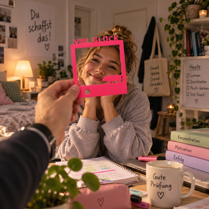 Selfie Rahmen Viel Glück Pink