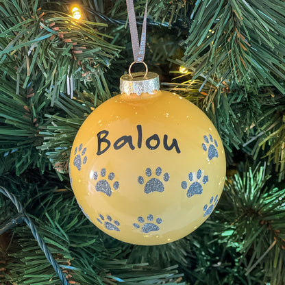 Weihnachtskugel personalisieren mit Hundename