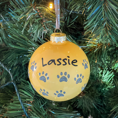 Weihnachtskugel personalisieren mit Hundename